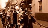 French Quarter After Saints Win Superbowl - February 2010 - Click to view photo 8 of 23. The shitnacks man pulling his modified grocery cart... parade is coming.