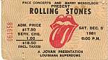 Concert Ticket Stubs - Click to view photo 3 of 19. Rolling Stones - Louisiana Superdome, New Orleans, LA - December 5, 1981