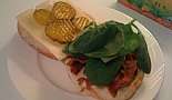 Food and Drink - Click to view photo 51 of 224. Bacon and Spinach Sandwich with Pickles and Swiss Cheese