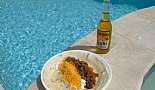 Cold Corona and a Soft Taco poolside :)