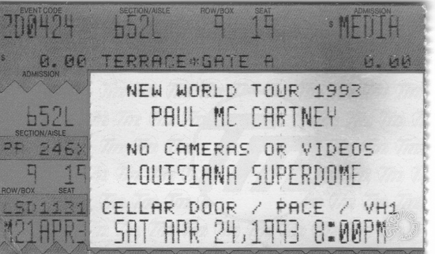Concert Ticket Stubs