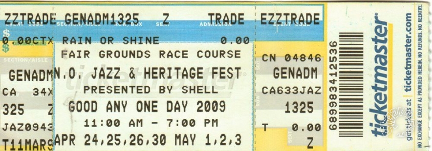 Concert Ticket Stubs