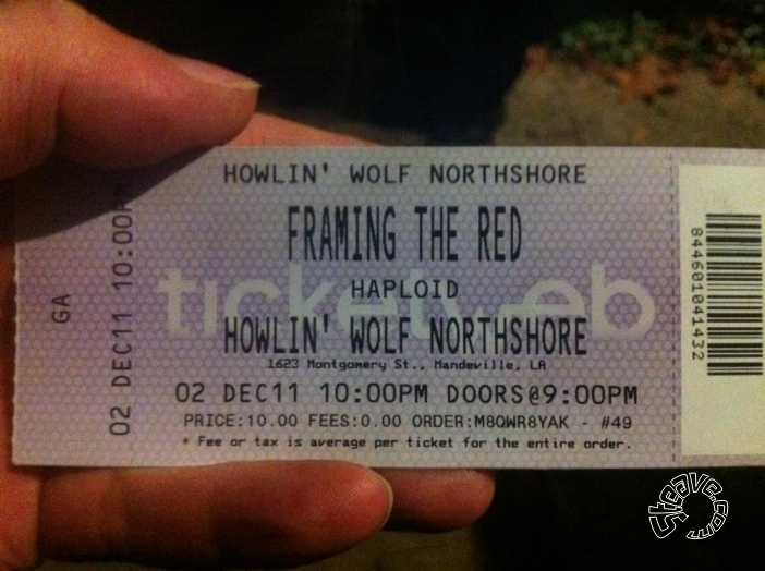 Framing The Red - Howlin' Wolf Northshore - December 2011